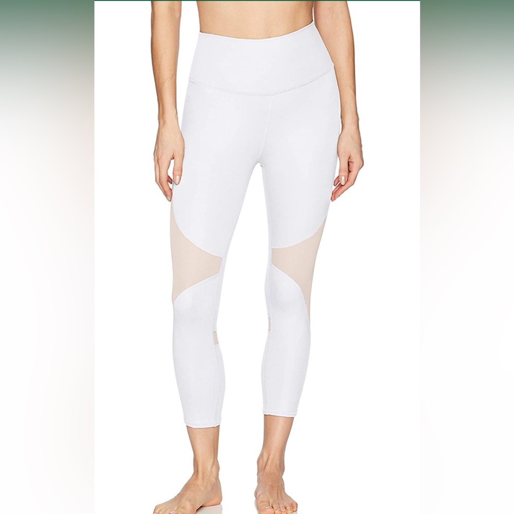 White Alo Yoga Pants with mesh cut outs